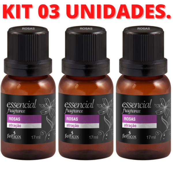 KIT 03 UNIDADES Essencial Fragance Encatadores 17ml ROSA – Sex shop - Image 2