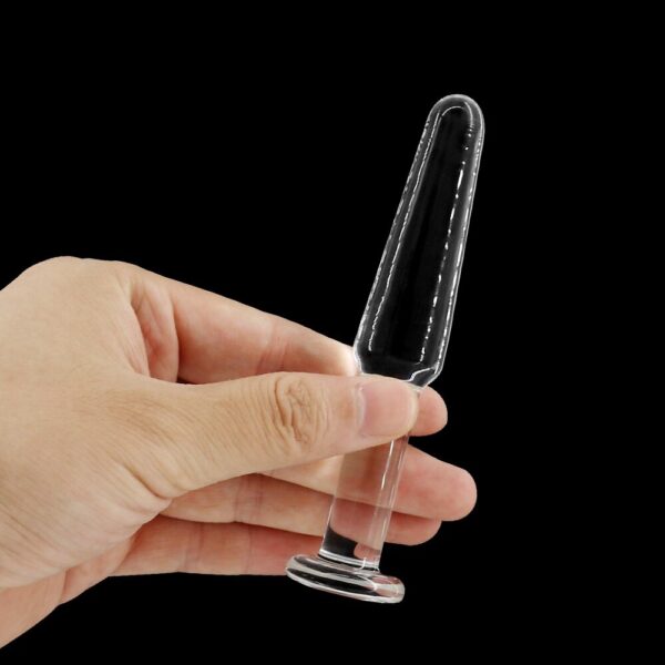 Plug Anal Transparente de Vidro para iniciantes - Sex shop