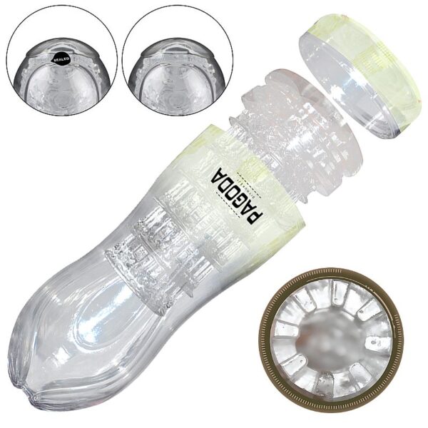 Masturbador Masculino Lanterna Em Cyberskin Translucido - Pagoda - Sexshop - Image 5