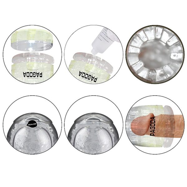 Masturbador Masculino Lanterna Em Cyberskin Translucido - Pagoda - Sexshop - Image 6