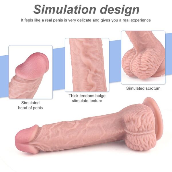 Pênis Realístico Em Silicone Macio Escroto e Ventosa S-Hande - Sexshop - Image 4