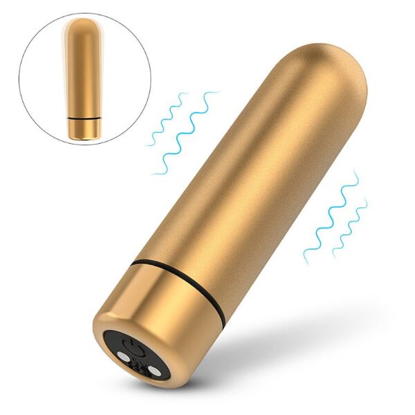 Vibrador Bullet Dourador Recarregável 9 Vibrações - SEED-3 - S-Hande - Sexshop - Image 2