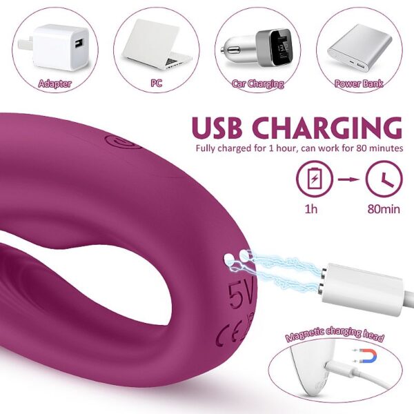 Vibrador Massageador de Casal Com Controle Recarregável - Viviana-RCT - S - Hande - Sexshop - Image 9