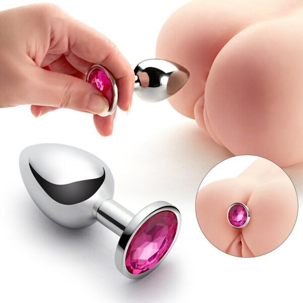 Plug Anal Metal Diamond Em Plástico 7 x 2,8 Cm – Sexshop - Image 3