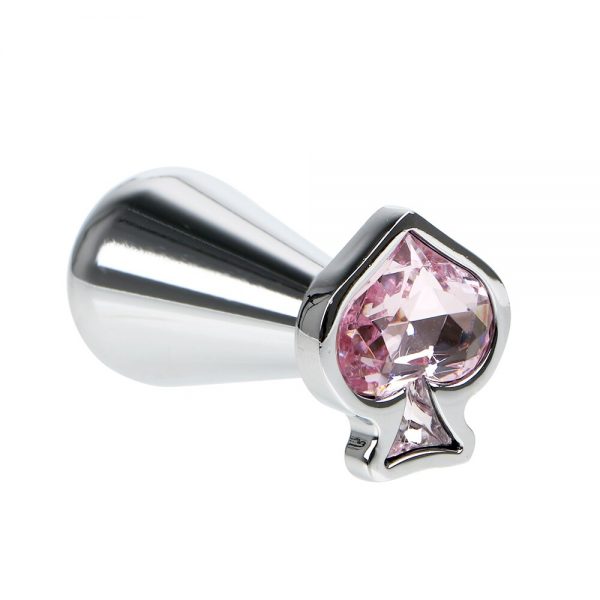 Plug Anal em Aço Inox Com Pedra em Rosca Formato de Copas