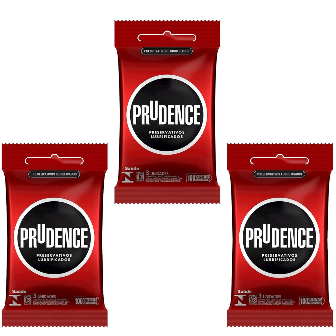 KIT 03 Preservativo Prudence Tradicional Lubrificado