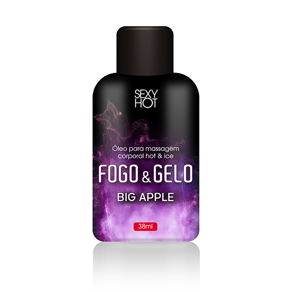 Óleo para massagem beijável FOGO E GELO - Big Apple - Sexshop