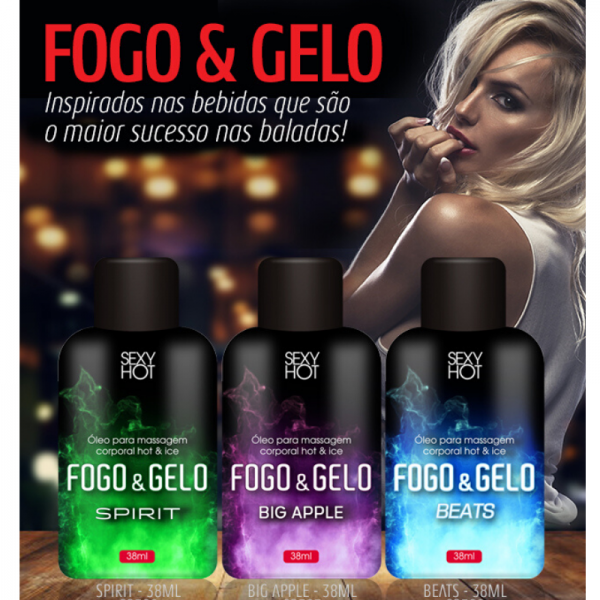 Óleo para massagem beijável FOGO E GELO - Big Apple - Sexshop - Image 2