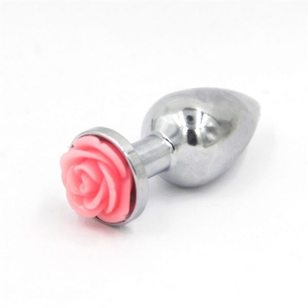 Plug Anal Metal com Formato Cônico com Flor Lapidada na Base - Image 4