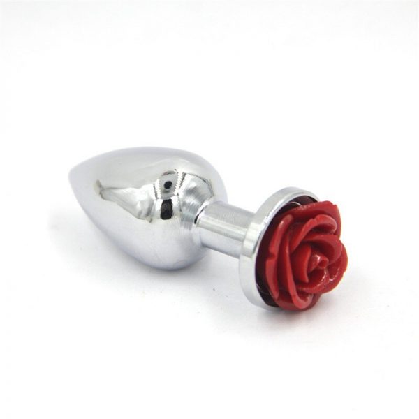 Plug Anal Metal com Formato Cônico com Flor Lapidada na Base - Image 2