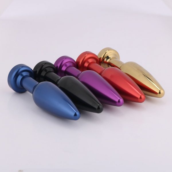 Plug anal Joia Assist Em Metal Cores Diversas 11,4x2,8 CM - Image 4