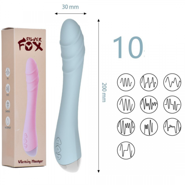 Vibrador Delli com estimulador de clitóris em silicone - Silver Fox
