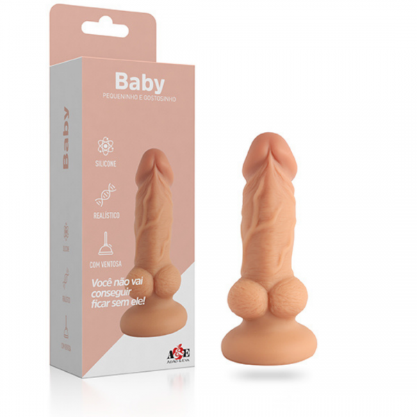 Pênis Realístico Baby com Ventosa Silicone Ultra Realístico