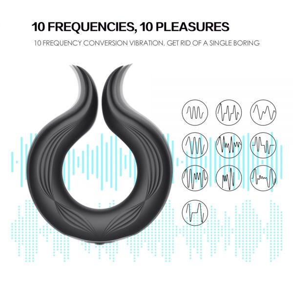 Anel Peniano Com Vibrador e Estimulador Saliências 10 Vibrações - Image 8