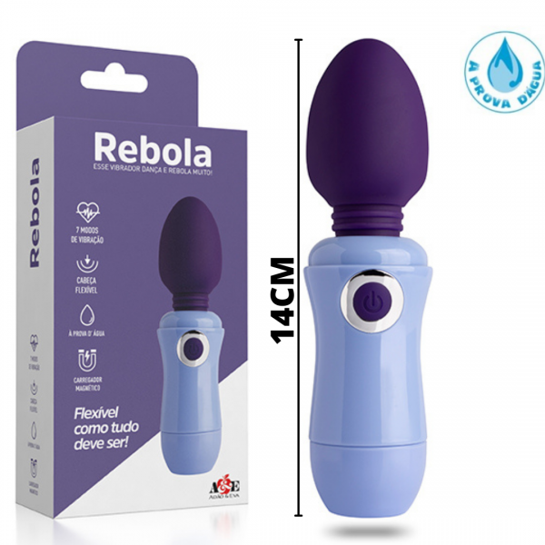Vibrador Rebola - 7 Modos de Vibração e Cabeça Flexível