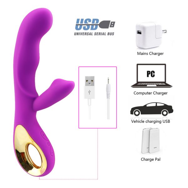 Vibrador Com estimulador Clitoris Inspur Softskin USB - Image 6