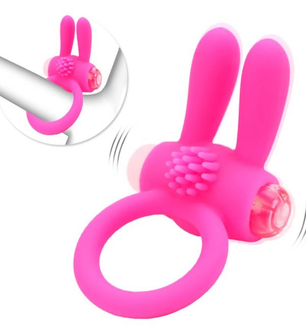 Anel Peniano Com Vibro e Estimulador Clitoriano Coelhinho - Image 6