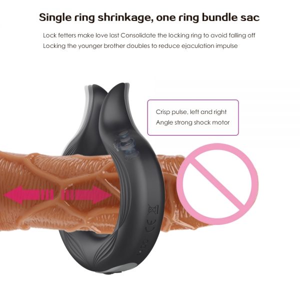 Anel Peniano Com Vibrador e Estimulador Saliências 10 Vibrações - Image 2