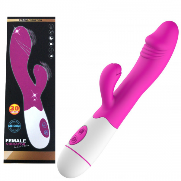 Vibrador Ponto G Com Estimulador Duplo 30 velocidades USB