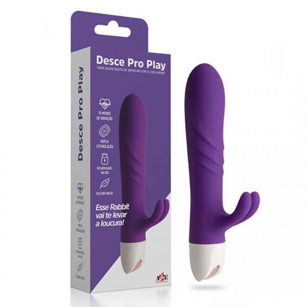Desce Pro Play - 10 Modos de Vibração - Recarregável via USB