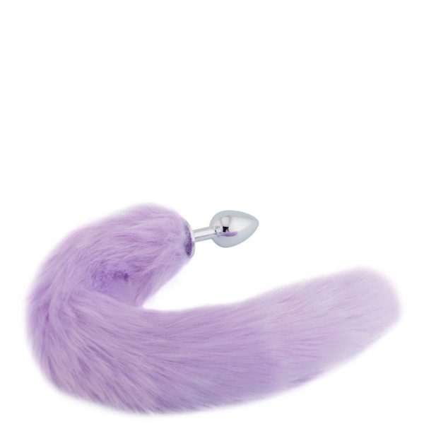 Plug Anal em Metal 7cm com Cauda de Raposa 40cm Lilás