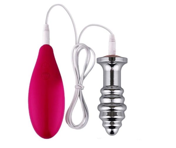 Plug Anal Em Aço Inoxidável Ondulado Com Vibrador e Joia Na Base - Image 2