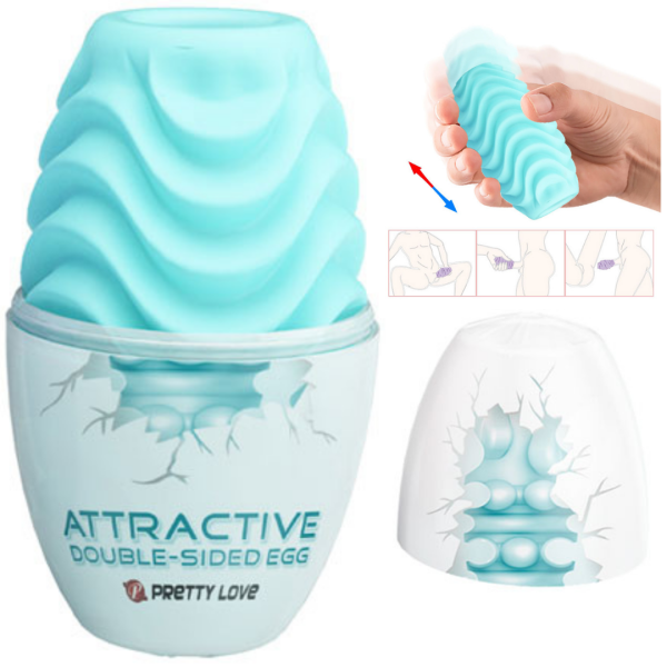 Masturbador Masculino com Textura Interna – PRETTY LOVE PASSIONATE DOUBLE SIDED Verde EGG