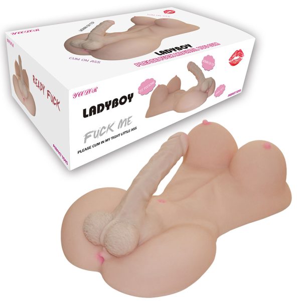 Tórax Realístico Feminino com Seios e Pênis – LADYBOY FUCK ME