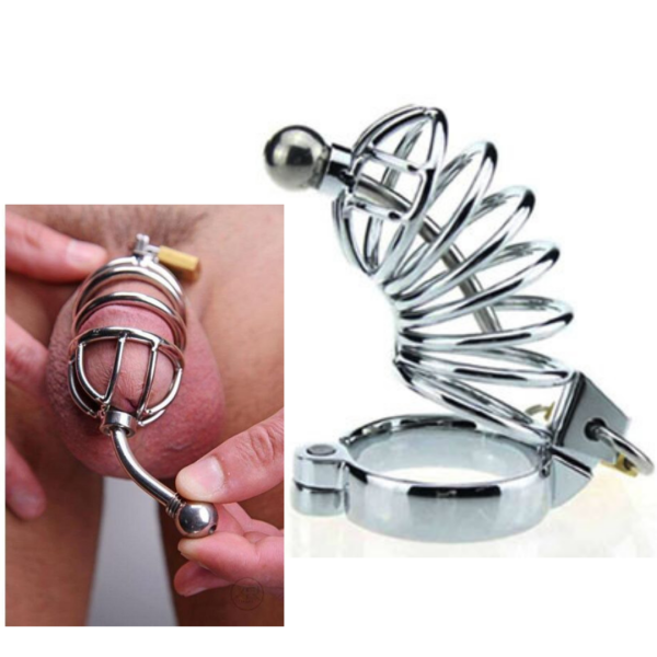 Cinto de Castidade Masculino com Sonda Uretral Removível – CHASTITY DEVICE