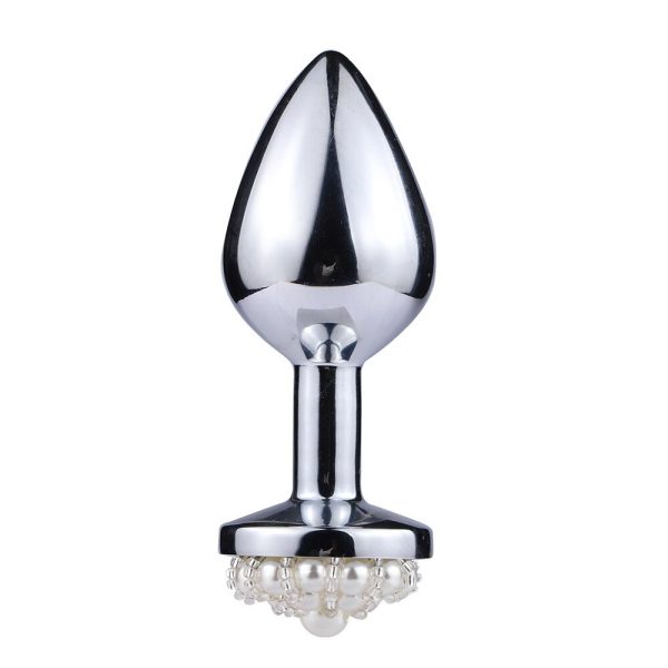 Plug anal Aço inoxidável Cônico Com Pérolas na Base Pequeno - Image 3