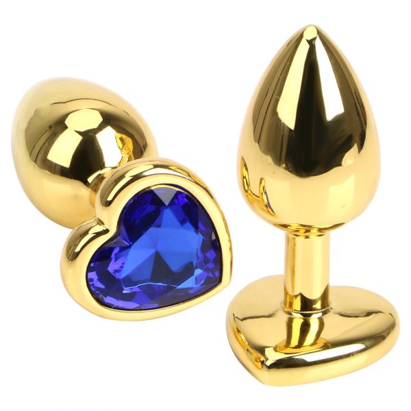 Plug Anal Coração Dourado em Aço Inox Com Cristal Médio – Steal Butt Plug - Image 5