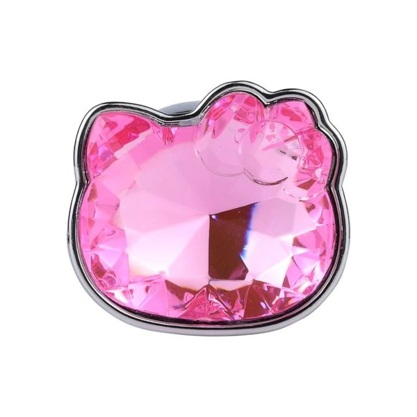 Plug Anal Médio Em Aço Inox Polido Com Joia Hello Kitty - Image 5