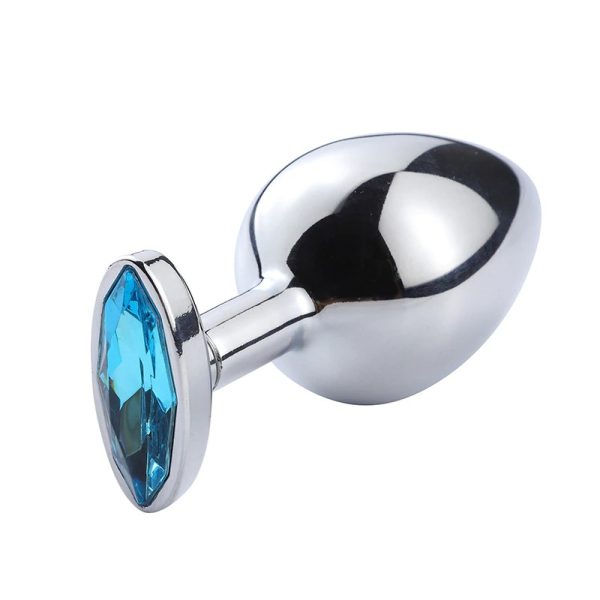 Plug Anal Médio em aço Inoxidável Com Alça de Segurança Pedra Joia - Image 2