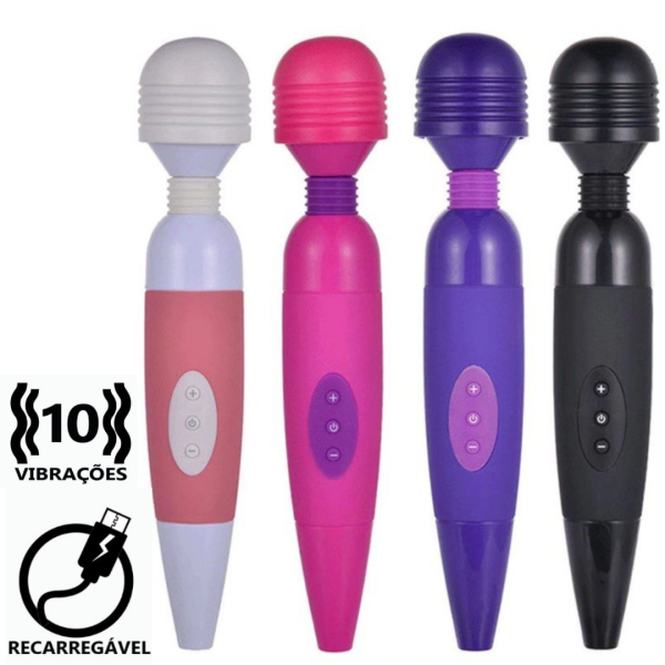 Varinha Magica Vibrador Massageador 10 Velocidades Flexível