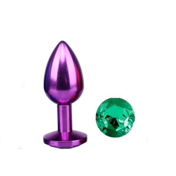 Plug Anal Rosa Metalizado em Aço Inoxidável Com Joia Médio - Image 3