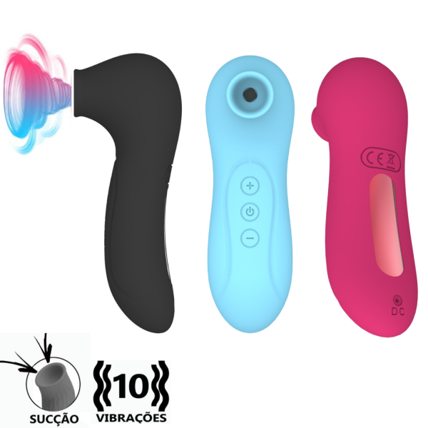 Vibrador Estimulador e Sugador de Clitóris Com 10 Frequências