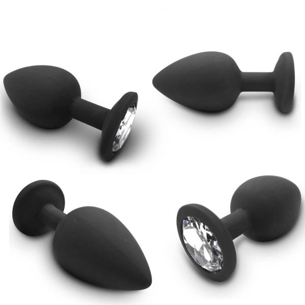 Kit Plug Anal em Silicone Com 3 Tamanhos Diferentes + Capsula Vibratória Preto - Image 6