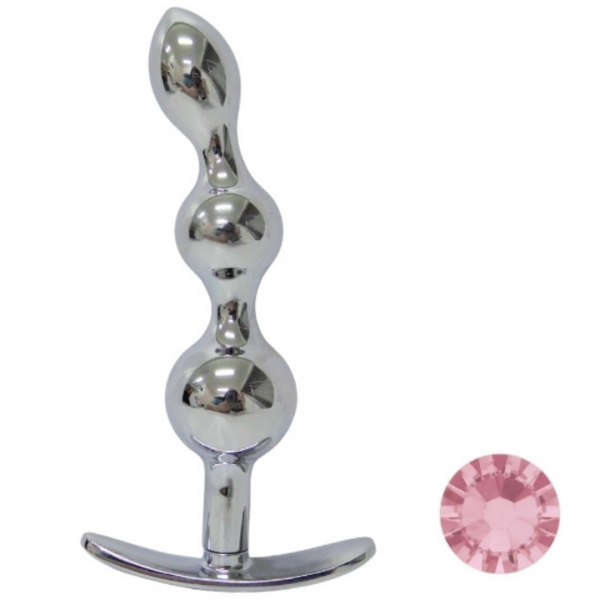 Plug Anal Em Aço Inox Com Formato Escalonado e Joia Na Base