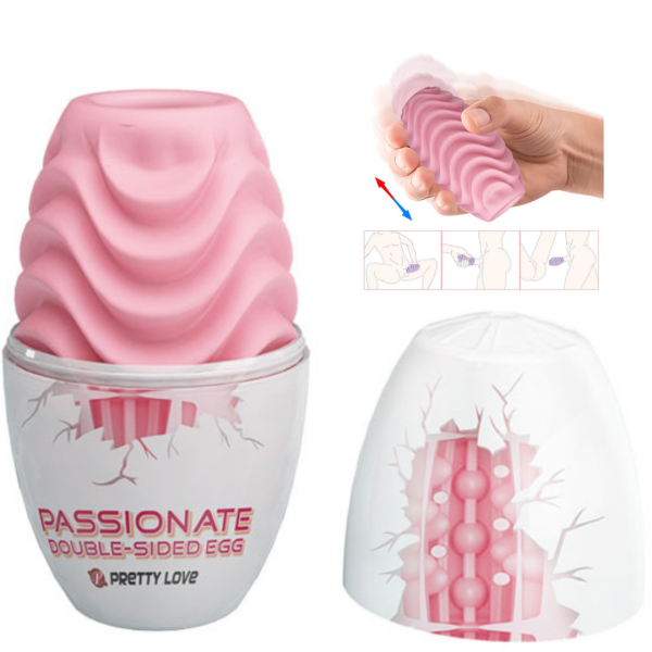 Masturbador Masculino com Textura Interna – PRETTY LOVE PASSIONATE DOUBLE SIDED EGG