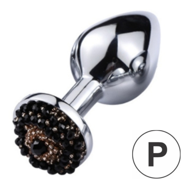 Plug Anal Cônico Pequeno Em Aço Inoxidável Com Miçangas Na Base