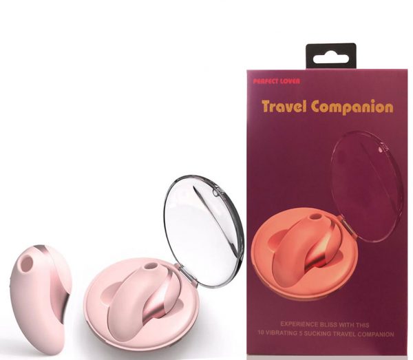 Sugador Feminino com Sucção e Vibração Recarregável - TRAVEL COMPANION