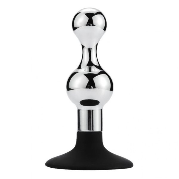 Plug Anal de Aço inoxidável Escalonado Com Ventosa de Silicone