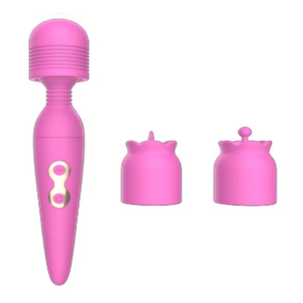 Vibrador Massageador Varinha Mágica Com 3 Pontas 10 Vibraçoes