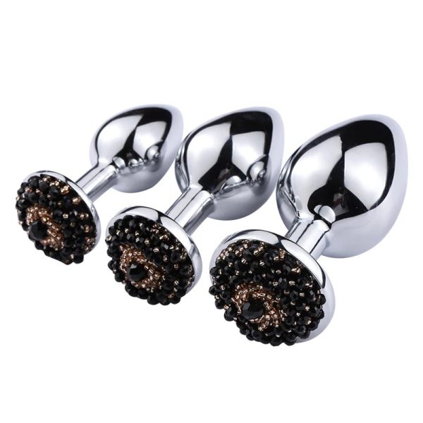 Plug Anal Cônico Pequeno Em Aço Inoxidável Com Miçangas Na Base - Image 3