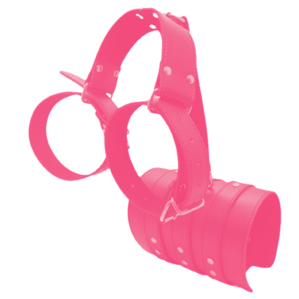 Algema Para Braços e Ombros Para Prender Nas Costas em Couro Rosa - Image 3