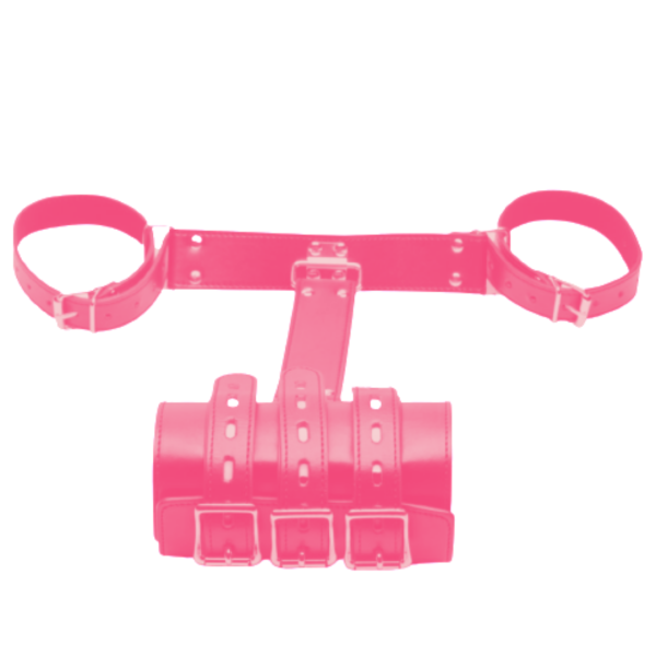 Algema Para Braços e Ombros Para Prender Nas Costas em Couro Rosa - Image 5