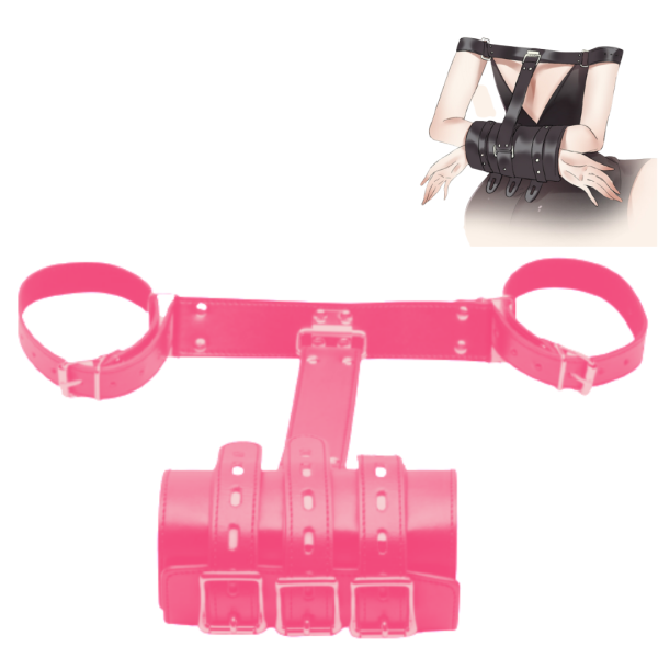 Algema Para Braços e Ombros Para Prender Nas Costas em Couro Rosa