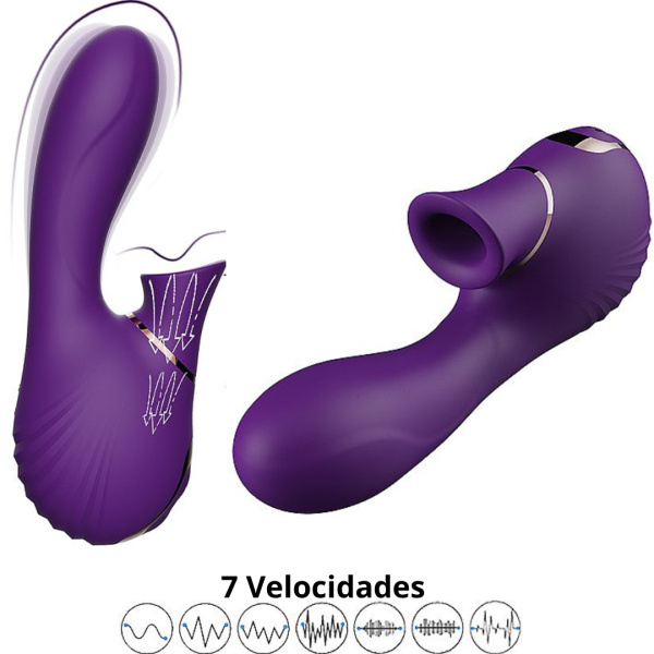 Massageador de Ponto G com Vibro e Sucção Recarregável Dibe