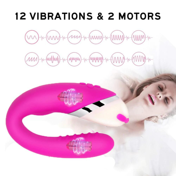 Vibrador para casal com estimulador clitoriano 12 modos de vibração - Image 8