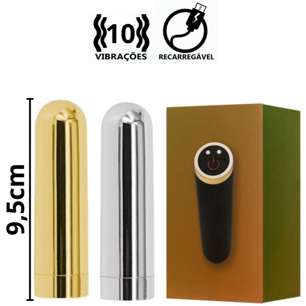 Mini Cápsula Vibratória Potente Recarregável com 10 Modos de Vibração